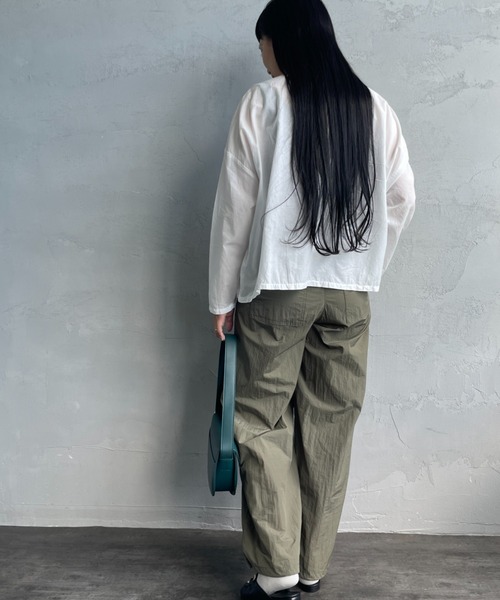 mizuiro ind/ミズイロインド] レース刺繍 スタンドカラー
