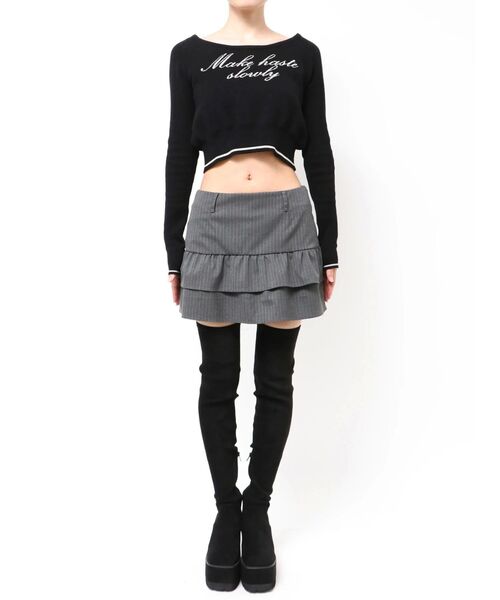 EMODA(エモダ)の「ティアードフリルミニスカート(スカート・レディース・グレー/ブラウン・MEDIUM/SMALL)」の16枚目の写真