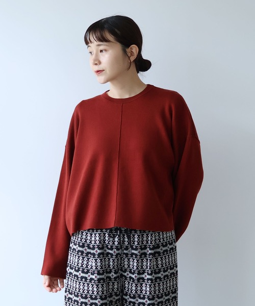 yuni（ユニ　）の「コットンスムース ショートニットプルオーバー（ニット/セーター・レディース・ブルー/サックスブルー/ブラック/ブラウン・FREE）」の3枚目の写真