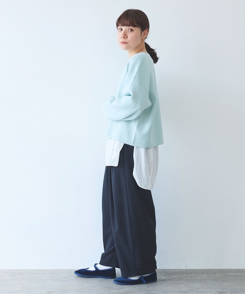 yuni（ユニ　）の「コットンスムース ショートニットプルオーバー（ニット/セーター・レディース・ブルー/サックスブルー/ブラック/ブラウン・FREE）」の11枚目の写真