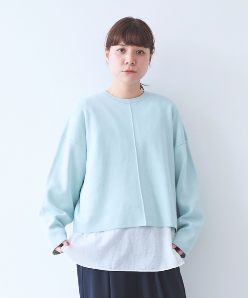 yuni（ユニ　）の「コットンスムース ショートニットプルオーバー（ニット/セーター・レディース・ブルー/サックスブルー/ブラック/ブラウン・FREE）」の10枚目の写真