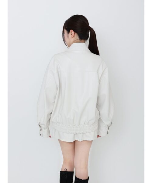 EATME（イートミー）の「ヴィンテージライクフェイクレザーブルゾン（ブルゾン・レディース・ブラウン/グレー/アイボリー・FREE）」の5枚目の写真