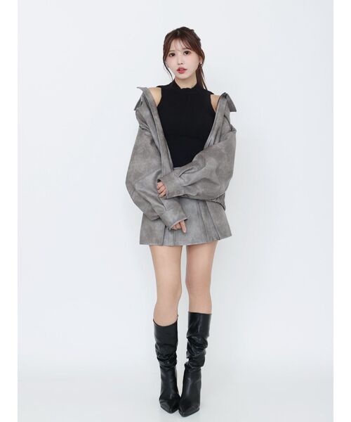 EATME（イートミー）の「ヴィンテージライクフェイクレザーブルゾン（ブルゾン・レディース・ブラウン/グレー/アイボリー・FREE）」の11枚目の写真