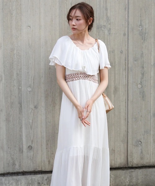 Bab(バブ)の「【S・Mサイズ展開】レーヨンクレープスモッキングワンピース(ワンピース・レディース・ブラック/アイボリー・MEDIUM/SMALL)」の22枚目の写真