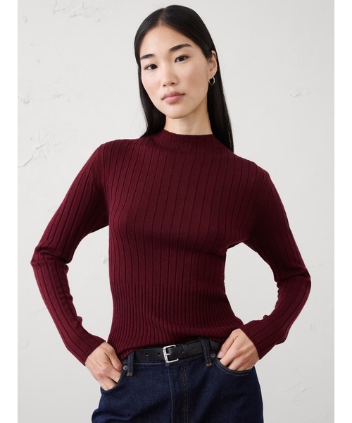 BANANA REPUBLIC FACTORY STORE（バナナリパブリック ファクトリーストア）の「BANANA REPUBLIC FACTORY STORE　　メリノウール リブタートルネックセーター（ニット/セーター・レディース・ブラウン/グレー/ブラック/ブルー/ワイン・XS/M/L/S）」の5枚目の写真