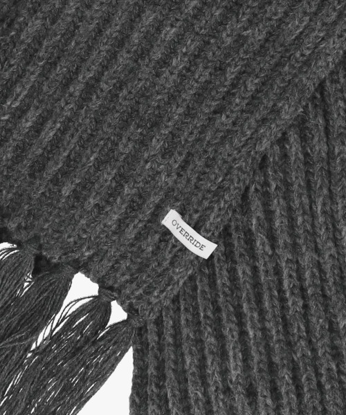 OVERRIDE(オーバーライド)の「OVERRIDE KNIT SCARF FLIGHTCAP SGP / オーバーライド(ニットキャップ/ビーニー・レディース・ダークグレー/ホワイト/ブラウン・57~59cm)」の14枚目の写真