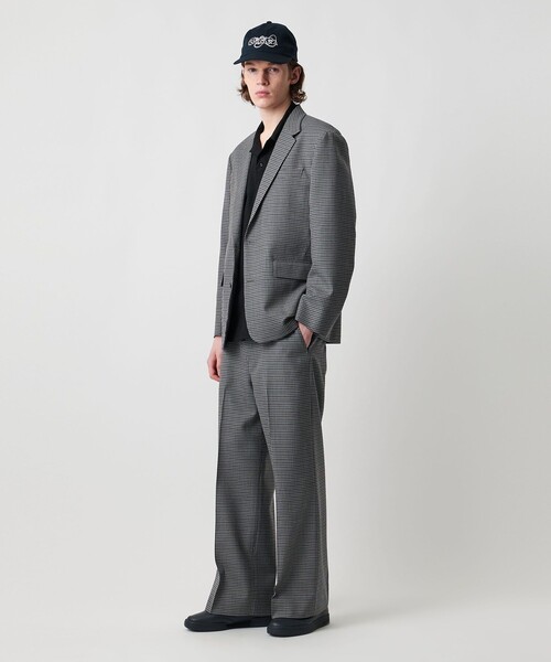 UNITED ARROWS & SONS グレー　セットアップ UNITED ARROWS & SONS＞ WOOL CHECK WIDE TROUSERS/スラックス