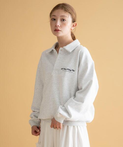 URBAN RESEARCH Sonny Label（アーバンリサーチサニーレーベル）の「GEM SPORTSWEAR　スウェットポロシャツ（スウェット・レディース・オートミール/チャコールグレー/ブラウン・LARGE/MEDIUM）」の8枚目の写真