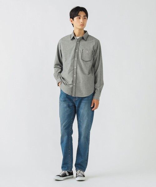 BEAMS HEART(ビームスハート)の「【ユニセックス】コーヒー ステッチ ネルシャツ(シャツ/ブラウス・メンズ・ネイビー/グレー・S/M/L/XL)」の3枚目の写真