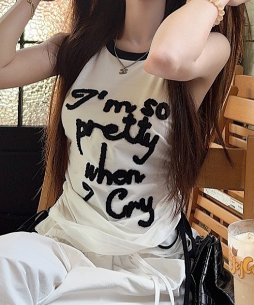 Vipoa(ヴィポア)の「Monotone logo tank top(タンクトップ・レディース・ホワイト・FREE)」の2枚目の写真