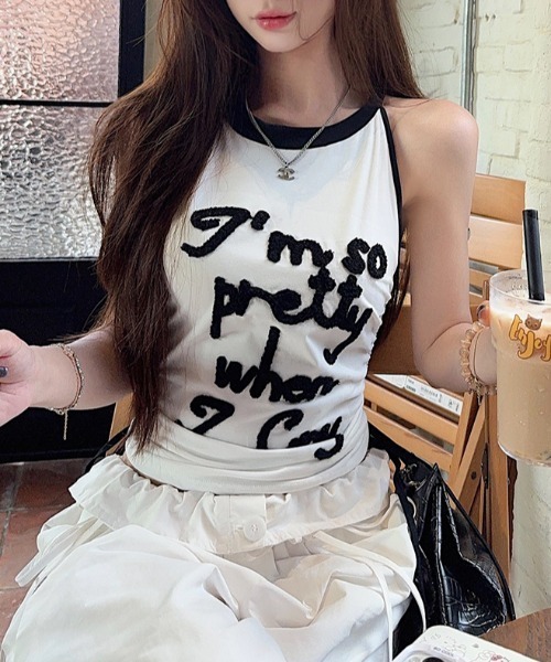 Vipoa(ヴィポア)の「Monotone logo tank top(タンクトップ・レディース・ホワイト・FREE)」の3枚目の写真