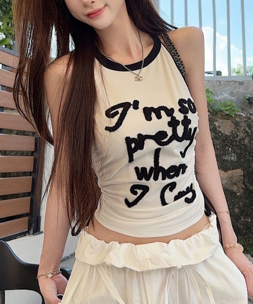 Vipoa(ヴィポア)の「Monotone logo tank top(タンクトップ・レディース・ホワイト・FREE)」の4枚目の写真