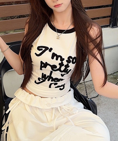 Vipoa(ヴィポア)の「Monotone logo tank top(タンクトップ・レディース・ホワイト・FREE)」の5枚目の写真