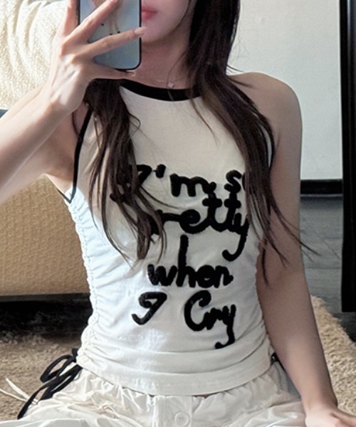 Vipoa(ヴィポア)の「Monotone logo tank top(タンクトップ・レディース・ホワイト・FREE)」の17枚目の写真