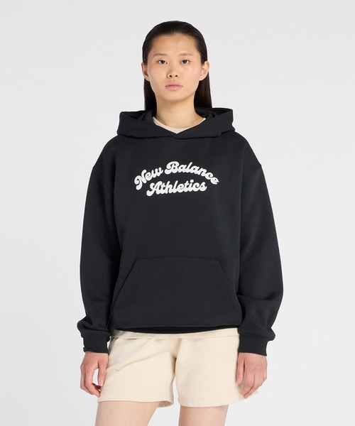 NEW BALANCE(ニューバランス)の「Linear Heritage フリースフーディ(パーカー・レディース・ライトベージュ/ブラック・MEDIUM/LARGE/X-LARGE/SMALL)」の2枚目の写真