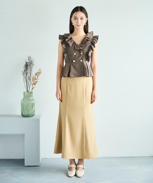 31 Sons de mode(トランテアン ソン ドゥ モード)の「2025秋冬新作 フリルペプラムブラウス(シャツ/ブラウス・レディース・ブラウン/イエロー/ホワイト・フリ-)」の11枚目の写真