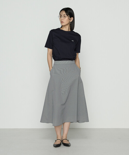 セール】シアーサッカーギンガム フレアスカート（スカート）｜COMME