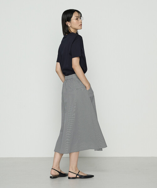 COMME CA（コムサ）の「シアーサッカーギンガム フレアスカート（スカート・レディース・ホワイト×ブラック・11号/9号）」の3枚目の写真