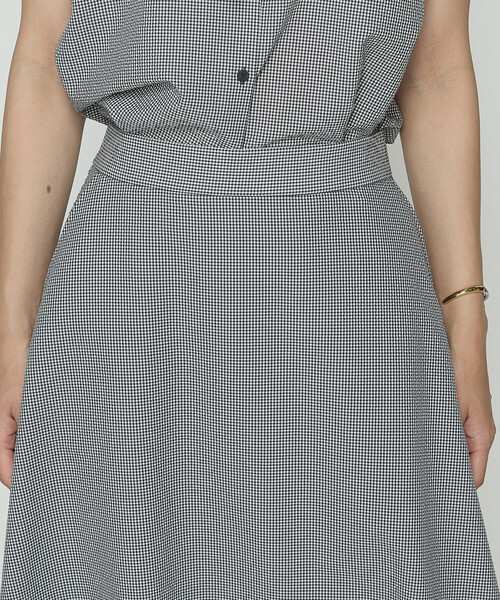 セール】シアーサッカーギンガム フレアスカート（スカート）｜COMME