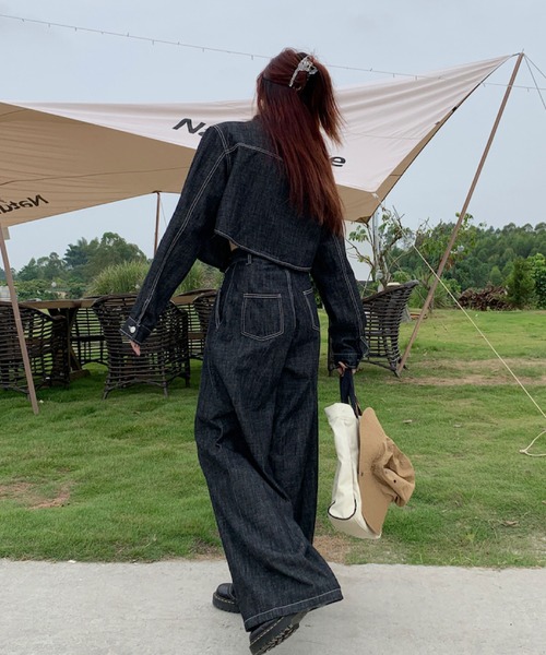 オールインワン風デニムセットアップ（セットアップ）｜2ly2