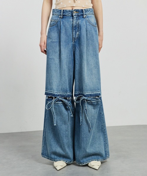 SORIN(ソリン )の「Ribbon Slit Jeans/リボンスリットジーンズ(デニムパンツ・レディース・チャコールグレー/インディゴブルー・36/38)」の1枚目の写真