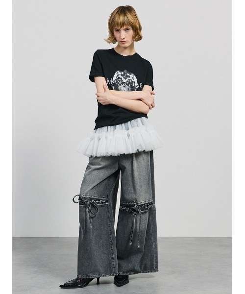 SORIN(ソリン )の「Ribbon Slit Jeans/リボンスリットジーンズ(デニムパンツ・レディース・チャコールグレー/インディゴブルー・36/38)」の4枚目の写真