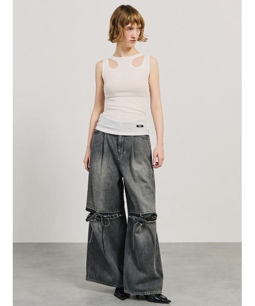 SORIN(ソリン )の「Ribbon Slit Jeans/リボンスリットジーンズ(デニムパンツ・レディース・チャコールグレー/インディゴブルー・36/38)」の6枚目の写真