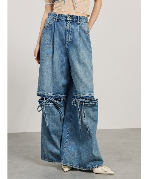 SORIN(ソリン )の「Ribbon Slit Jeans/リボンスリットジーンズ(デニムパンツ・レディース・チャコールグレー/インディゴブルー・36/38)」の9枚目の写真