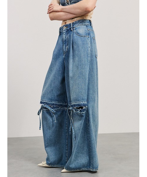 SORIN(ソリン )の「Ribbon Slit Jeans/リボンスリットジーンズ(デニムパンツ・レディース・チャコールグレー/インディゴブルー・36/38)」の12枚目の写真