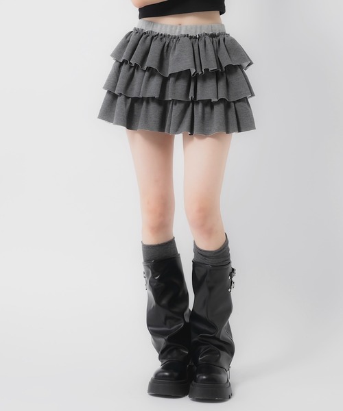 17HR（セブンティーンアワーズ）の「3段フリルミニスカート（スカート・レディース・ブラック/グレー・FREE）」の20枚目の写真
