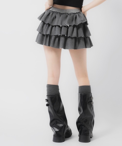 17HR（セブンティーンアワーズ）の「3段フリルミニスカート（スカート・レディース・ブラック/グレー・FREE）」の21枚目の写真