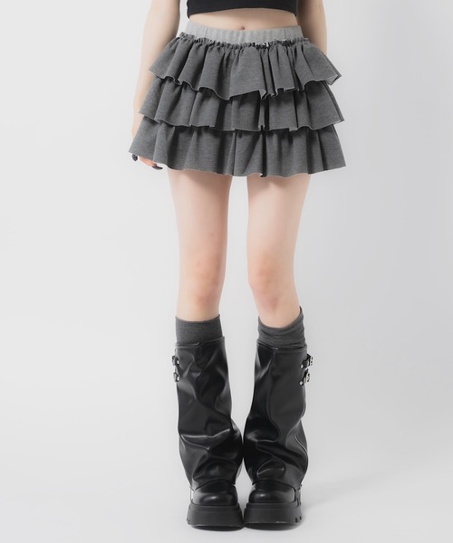 17HR（セブンティーンアワーズ）の「3段フリルミニスカート（スカート・レディース・ブラック/グレー・FREE）」の22枚目の写真