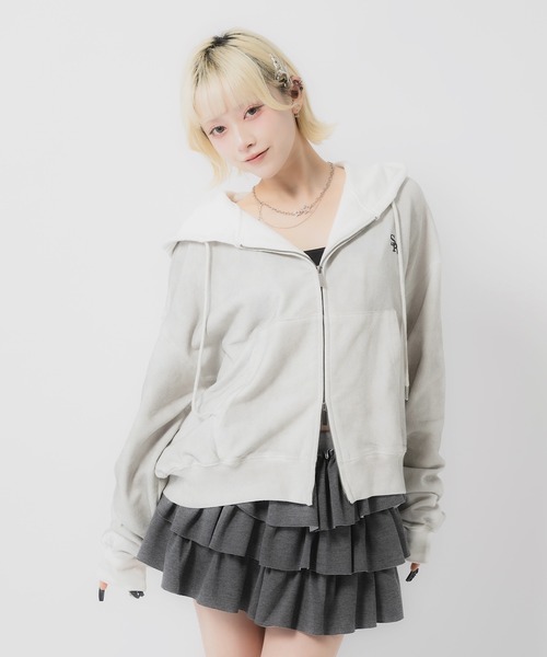 17HR（セブンティーンアワーズ）の「3段フリルミニスカート（スカート・レディース・ブラック/グレー・FREE）」の8枚目の写真
