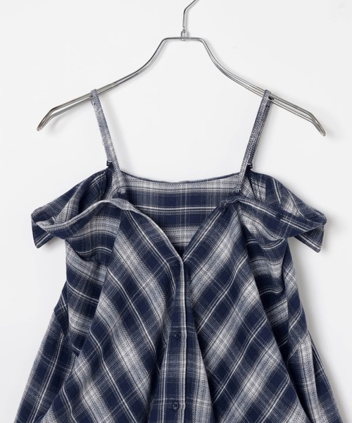 3.3 Field Trip （3.3フィールドトリップ）の「【2WAY】3.3 Field Trip／オフショルチェックシャツ（シャツ/ブラウス・レディース・ネイビー/ベージュ/ブラウン/その他1/その他2・FREE）」の14枚目の写真
