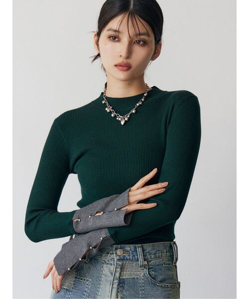 フレアスリーブアクセントニット（ニット/セーター）｜MURUA（ムルーア