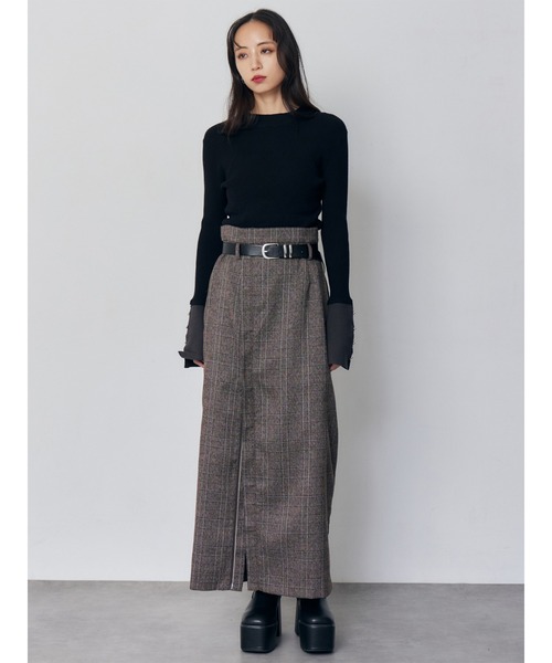 MURUA（ムルーア）の「フレアスリーブアクセントニット（ニット/セーター・レディース・ブラック/アイボリー/グリーン/ブラウン/ホワイト/グレー・FREE）」の12枚目の写真