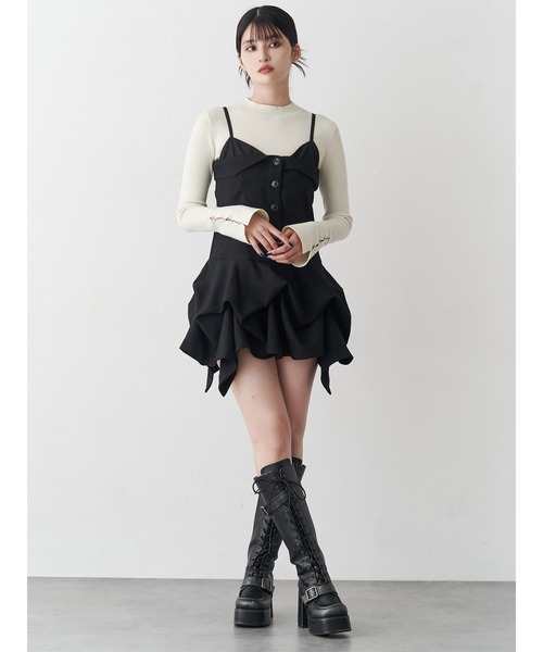 MURUA（ムルーア）の「フレアスリーブアクセントニット（ニット/セーター・レディース・ブラック/アイボリー/グリーン/ブラウン/ホワイト/グレー・FREE）」の19枚目の写真