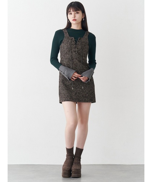 MURUA（ムルーア）の「フレアスリーブアクセントニット（ニット/セーター・レディース・ブラック/アイボリー/グリーン/ブラウン/ホワイト/グレー・FREE）」の22枚目の写真