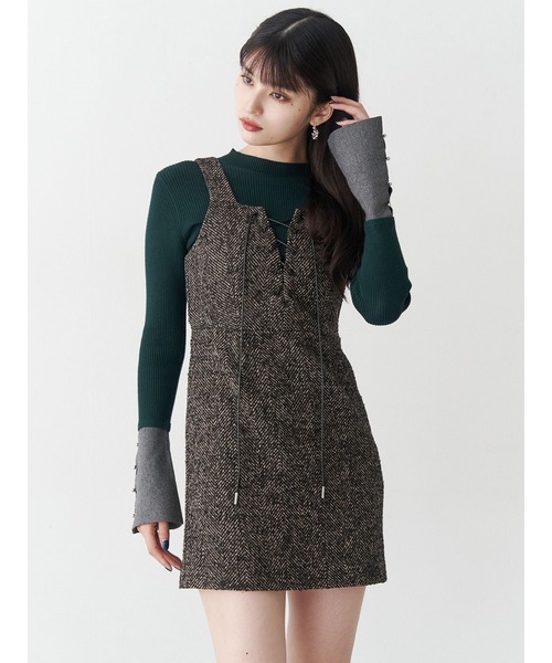 MURUA（ムルーア）の「フレアスリーブアクセントニット（ニット/セーター・レディース・ブラック/アイボリー/グリーン/ブラウン/ホワイト/グレー・FREE）」の21枚目の写真