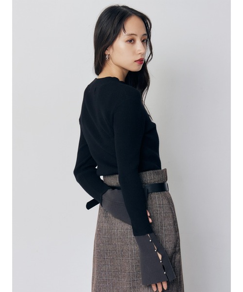 フレアスリーブアクセントニット（ニット/セーター）｜MURUA（ムルーア