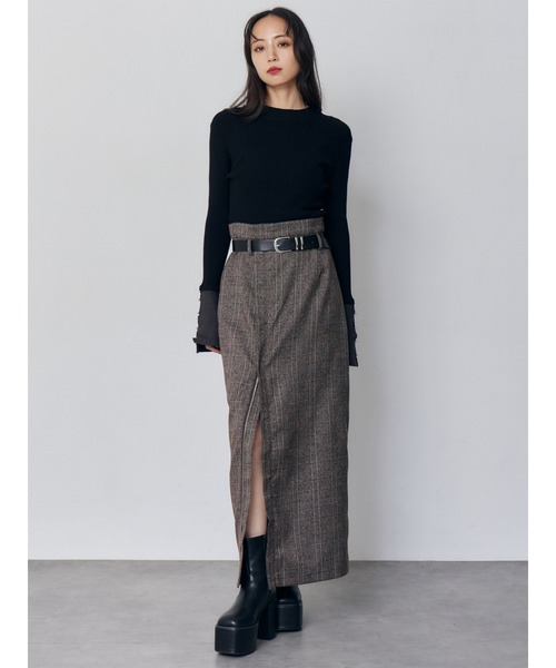 MURUA（ムルーア）の「フレアスリーブアクセントニット（ニット/セーター・レディース・ブラック/アイボリー/グリーン/ブラウン/ホワイト/グレー・FREE）」の10枚目の写真