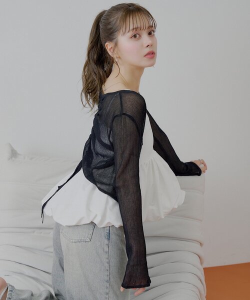 前後2wayドロストシアーカーディガン（カーディガン/ボレロ