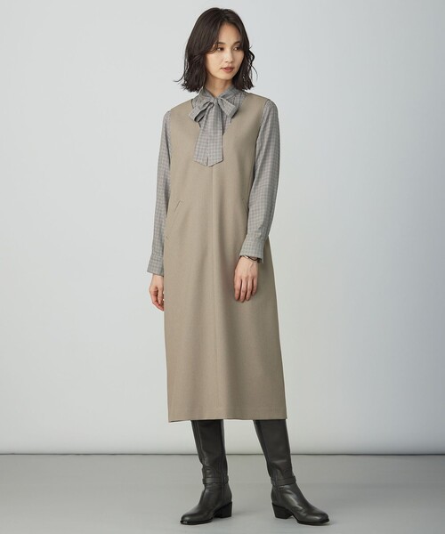J.PRESS(ジェイプレス)の「ツムギートflannel ジャンパースカート(スカート・レディース・グレー系/ネイビー系/ベージュ系・T13/T15)」の5枚目の写真