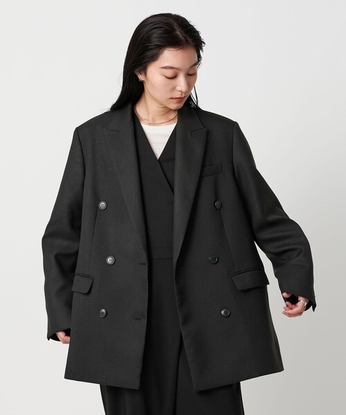 新品 ユナイテッドアローズ ジャケット ダブル ブラック 36 MARW UNITED ARROWS＞オーバー ダブル ジャケット（テーラード