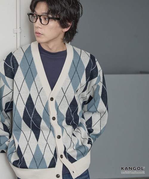 KANGOL(カンゴール)の「KANGOL/カンゴール 別注 ロゴ ワンポイント刺繍 デザインアソートシームポケットルーズニットカーディガン(カーディガン/ボレロ・メンズ・ブラック系/チャコール/ブラウン/アイボリー/ネイビー系・L/M)」の10枚目の写真