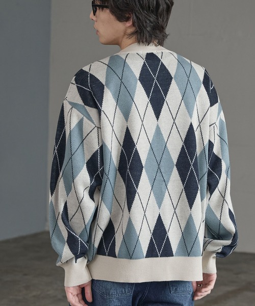 KANGOL(カンゴール)の「KANGOL/カンゴール 別注 ロゴ ワンポイント刺繍 デザインアソートシームポケットルーズニットカーディガン(カーディガン/ボレロ・メンズ・ブラック系/チャコール/ブラウン/アイボリー/ネイビー系・L/M)」の13枚目の写真