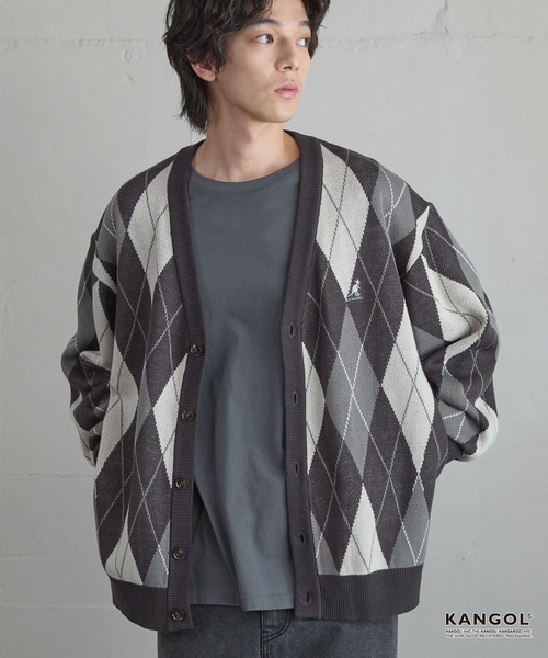 KANGOL(カンゴール)の「KANGOL/カンゴール 別注 ロゴ ワンポイント刺繍 デザインアソートシームポケットルーズニットカーディガン(カーディガン/ボレロ・メンズ・ブラック系/チャコール/ブラウン/アイボリー/ネイビー系・L/M)」の20枚目の写真