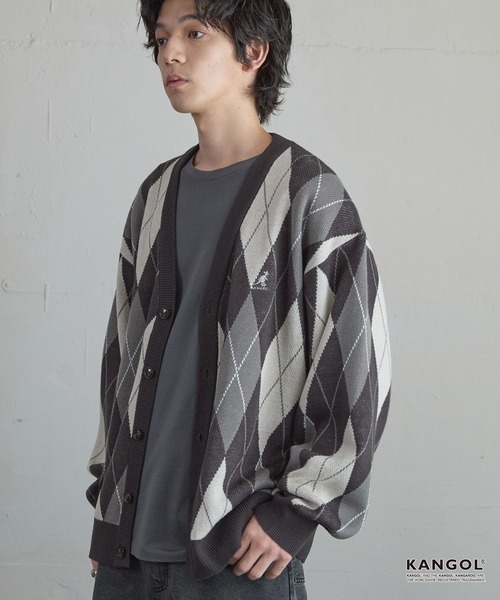 KANGOL(カンゴール)の「KANGOL/カンゴール 別注 ロゴ ワンポイント刺繍 デザインアソートシームポケットルーズニットカーディガン(カーディガン/ボレロ・メンズ・ブラック系/チャコール/ブラウン/アイボリー/ネイビー系・L/M)」の21枚目の写真