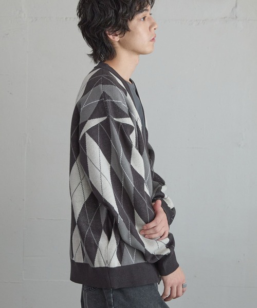 KANGOL(カンゴール)の「KANGOL/カンゴール 別注 ロゴ ワンポイント刺繍 デザインアソートシームポケットルーズニットカーディガン(カーディガン/ボレロ・メンズ・ブラック系/チャコール/ブラウン/アイボリー/ネイビー系・L/M)」の22枚目の写真