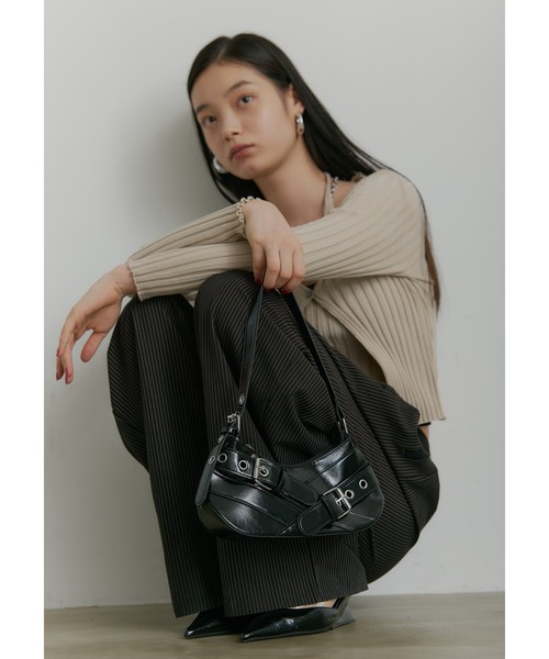 SEN TOKYO(セントーキョー)の「ベルトデザイン コンパクトショルダーバッグ(ショルダーバッグ・レディース・シルバー/ブラック/ホワイト/ピンク・FREE)」の13枚目の写真